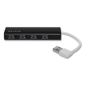 Belkin® 4-port Ultra-slim Travel Hub, 4 Port, Nightshade-white freeshipping - TVN Wholesale